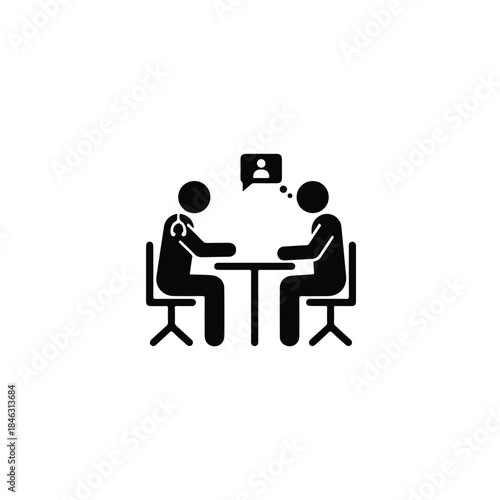 Doctor Consulting Patient Icon Symbolizing Healthcare and Medical Advice
