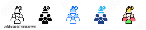 Team Notification Icon Set Multiple Style Collection