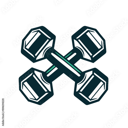 Crossed Dumbbells Fitness Icon Vector Illustration