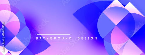 Abstract background features overlapping circles, gradients. Purple, pink hues dominate design, creating modern aesthetic. Text reads background design.