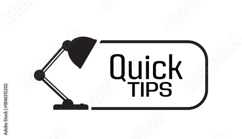 quick tips sign on white background