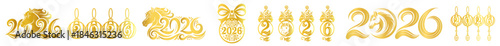 2026 Gold Numbers Set — Luxury New Year Numerals, Golden Decorative Digits for Holiday Branding