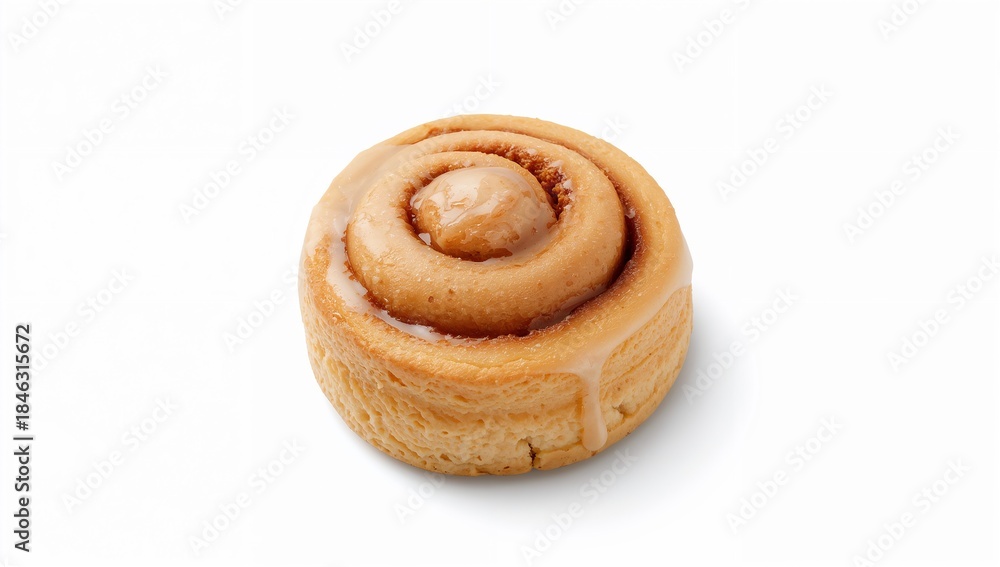Fototapeta premium Cinnamon Rolls with Icing Swirl Isolated