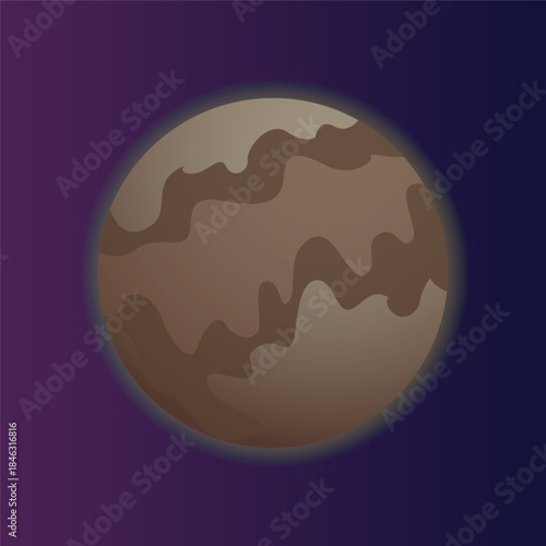 Pluto planet of the Solar system, icon for astronomy science