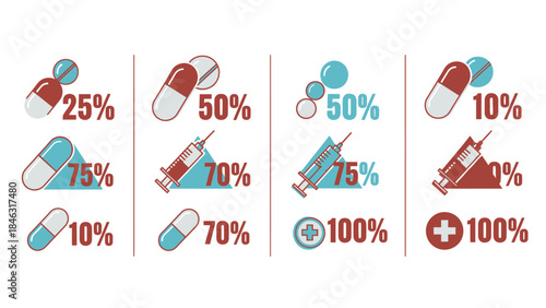 Herbal and Traditional Medicine Flat Vector Set with Four Aligned Panels