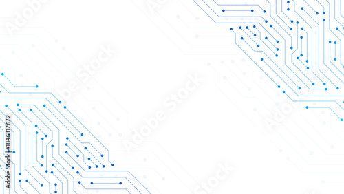 Abstract futuristic circuit board for technology background. Chip, processor, motherboard computer, pcb, and cpu concept, Vector illustration
