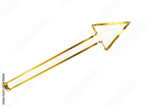 Wallpaper Mural A sleek white arrow with a brilliant gold trim pointing upward on a black background isolated on transparent background Torontodigital.ca