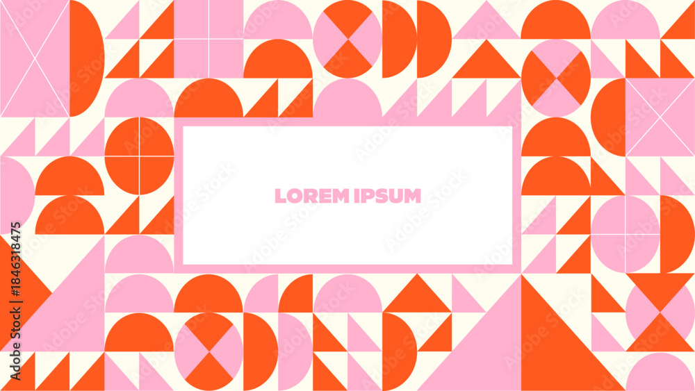 Obraz premium Pink and red Geometric branding cover template