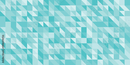 Abstract Turquoise Geometric Triangle Pattern Background