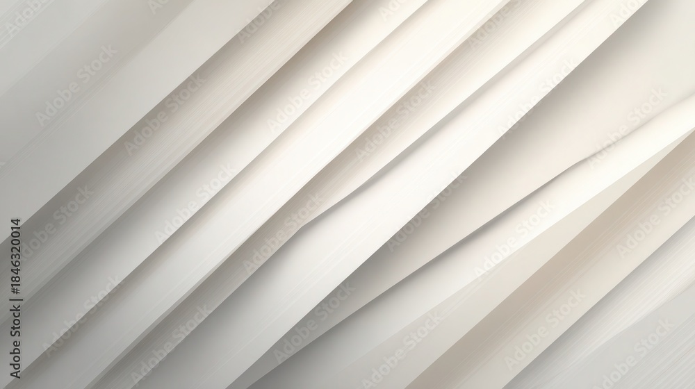 Fototapeta premium Abstract diagonal folds of light cream and white fabric creating subtle shadows and texture