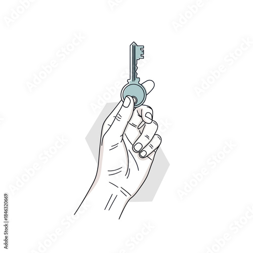 Hand Holding a Key Unlock Potential and New Beginnings.