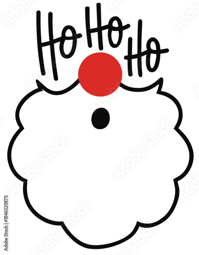 Ho Ho Ho Santa Face Lettering — Christmas Typography with Beard and Nose