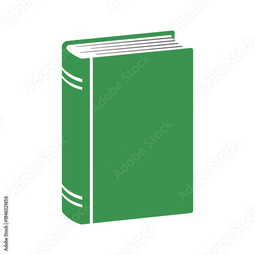 Green hardcover book illustration