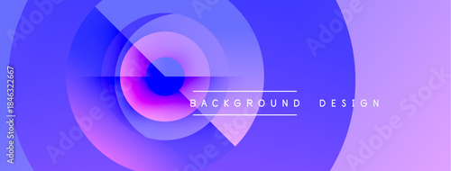 Abstract gradient circles create dynamic visual effect. Purple, blue hues dominate composition, suggesting modern aesthetic. Text reads background design.