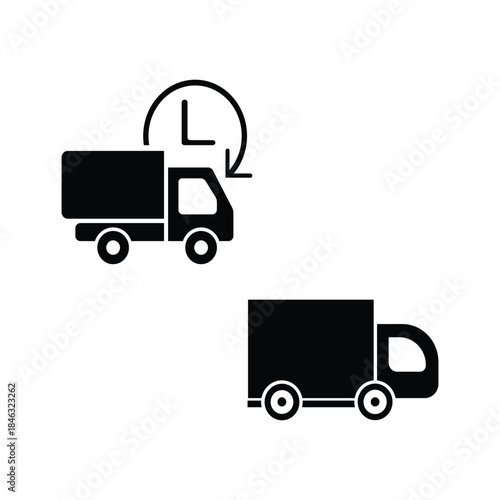 Delivery Truck and Fast Shipping Icon Set