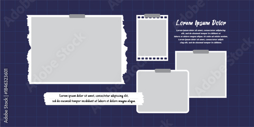 Pictures or photos frame collage layout abstract photo frames and digital photo wall template