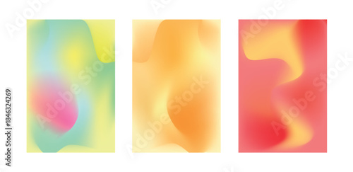 Abstract Mesh Gradient Background Vector Set - Soft Pastel and Warm Color Blends