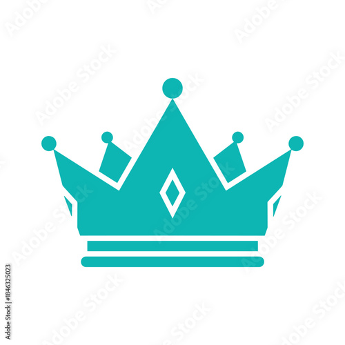 Simple teal crown icon on white background