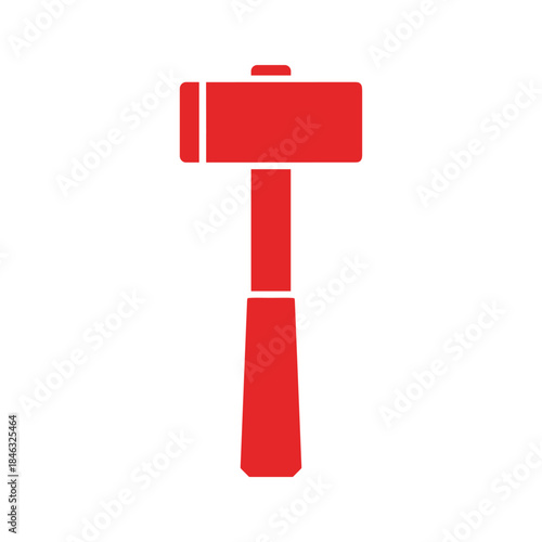 Red sledgehammer icon on white background