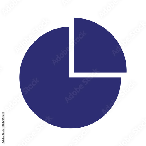Blue pie chart divided into two sections
