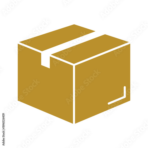 Brown cardboard box with tape