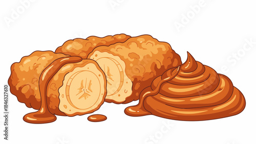 Crispy Fried Chicken with Honey Mustard Sauce.