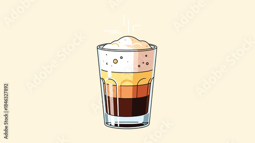 Glass of Coffee with Whipped Cream.