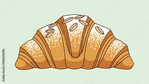 Golden Brown Croissant with Sesame Seeds.