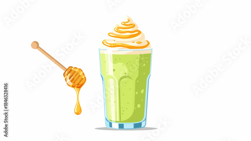 Honey and Avocado Smoothie with Whipped Cream.