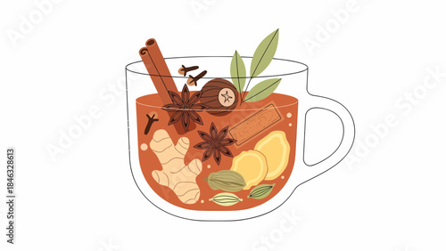 Mulled Wine in a Clear Mug.