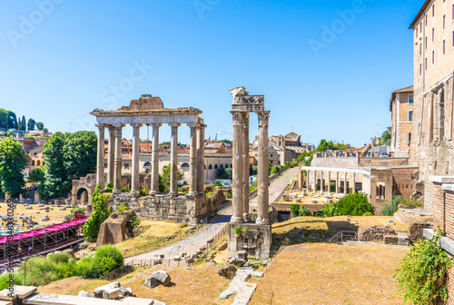 Columns Roman Forum columns ruin architecture antic details. Italy, Rome
