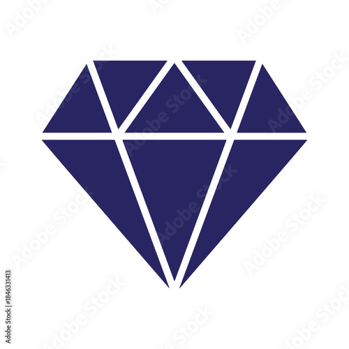 Blue diamond icon on white background