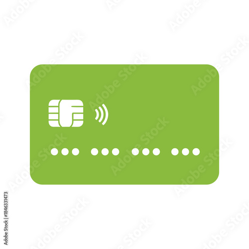 Green credit card with chip