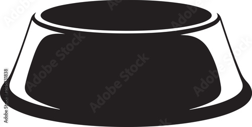 Silhouette of a pet food bowl, vector graphic with transparent background