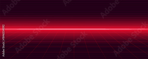 Abstract retro futuristic background made in 80s style. Digital Retro Cyber Surface. Background with neon grids in vintage style. Vector illustration
