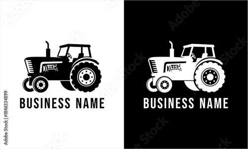 Classic Tractor Logo Design for Agricultural Business Branding.
