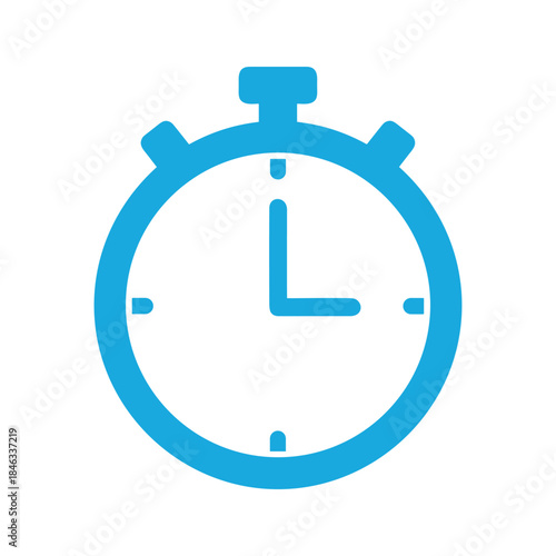 Blue stopwatch icon on white background