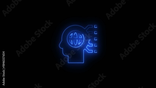 Blue glowing human head with a globe and circuit lines indicating global connectivity and thought Generate title without using the word 