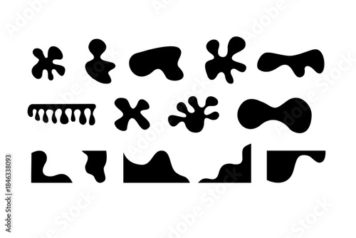 Abstract Organic Black Blobs and Irregular Shapes Collection