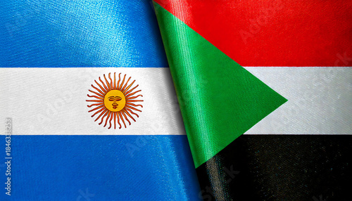 アルゼンチンの国旗とスーダンの国旗(Argentina flag & Sudan flag.)
