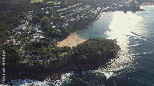 Coastal Scenic View, Serene Coastal Community Featuring Sparkling Sea And Charming Shoreline Homes