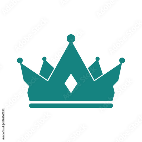 Teal crown icon on white background