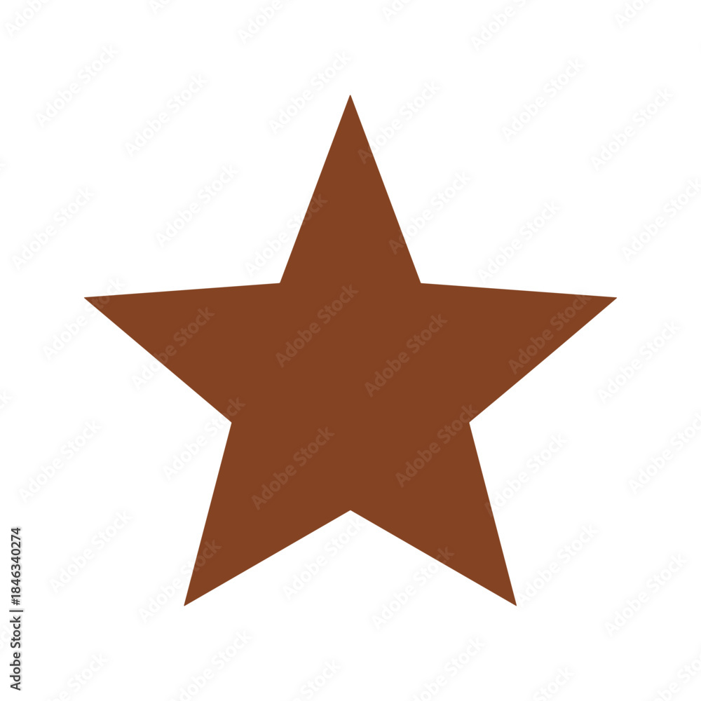 Fototapeta premium Brown star icon on white background