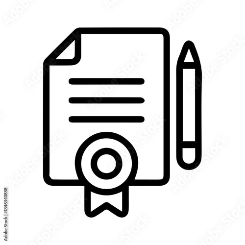 Contract Document and Pencil Icon