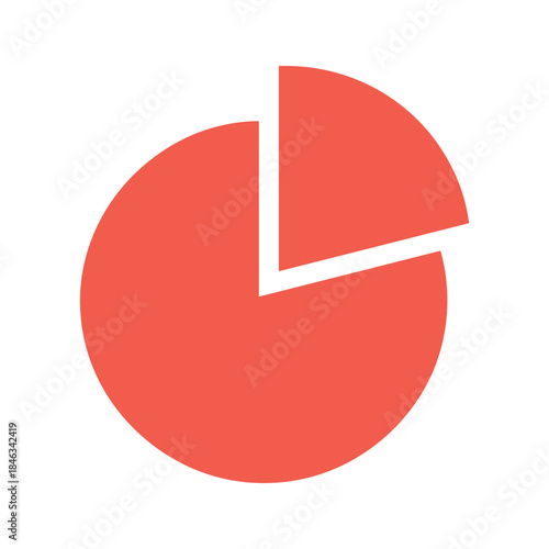 Pie chart divided into two sections