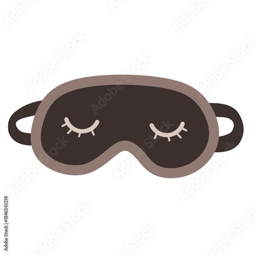 Sleep Mask Icon in Flat Hand-Drawn Style for Rest Care