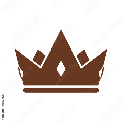 Brown crown icon on white background