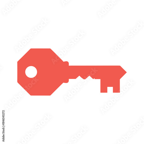 Red key icon on white background