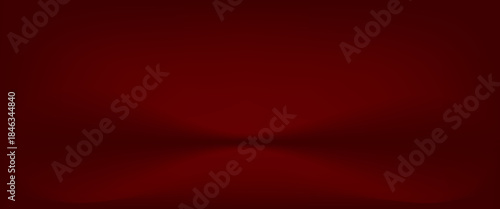Red studio background. Abstract limbo podium studio room. Dark red gradient wall floor and spotlight scene. Showcase, promotion display. Vector stage mockup illustration