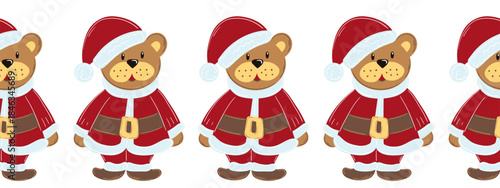 Christmas flat seamless border. New Year illustration